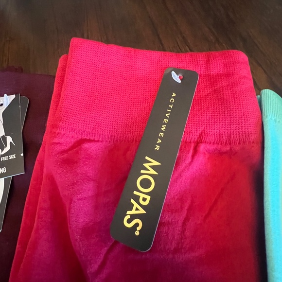 NWT Mopas Leggings Lot of 4, Fleece inside, Multiple Colors, Free Size - Picture 2 of 16